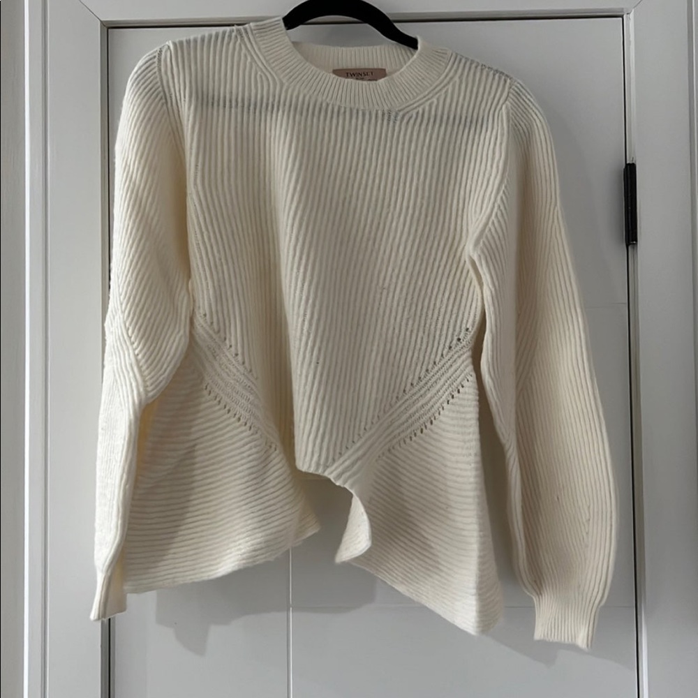TWINSET Ivory Wool Blend Sweater. Like new.